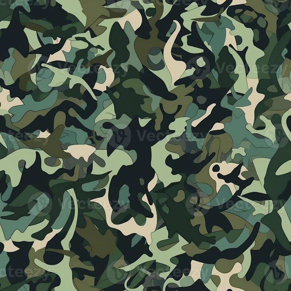 Camouflage seamless pattern, created with generative AI photo