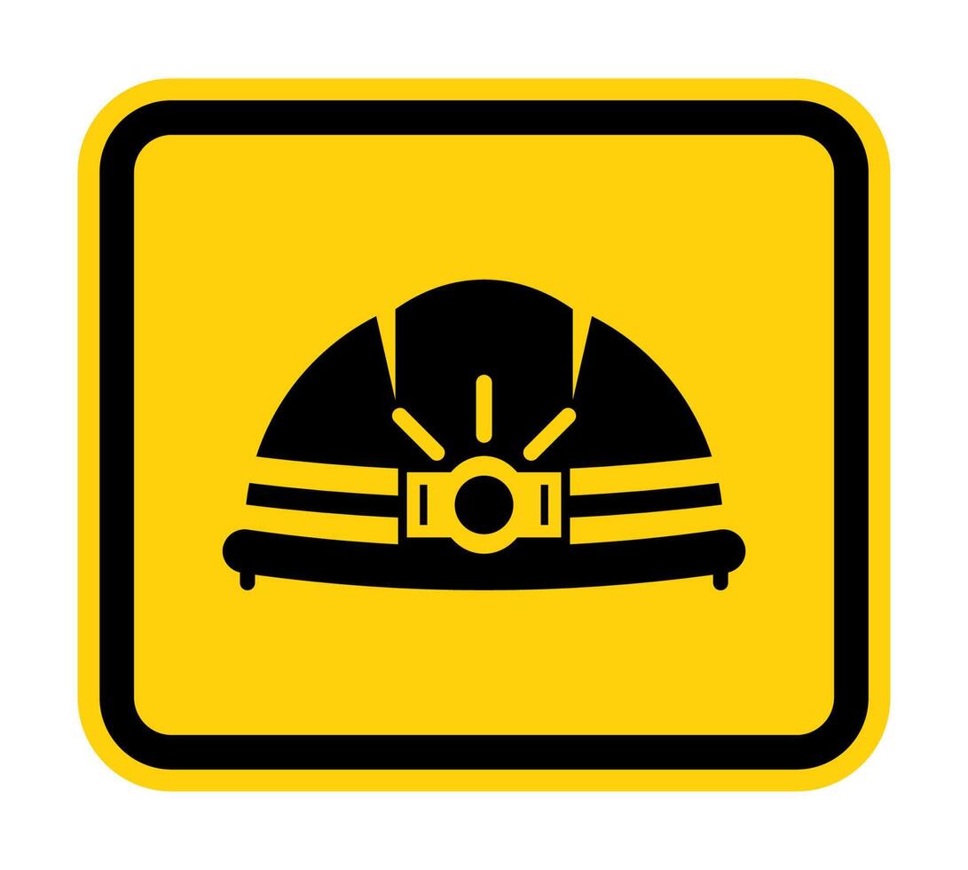 Head Protection Required Sign On White Background vector
