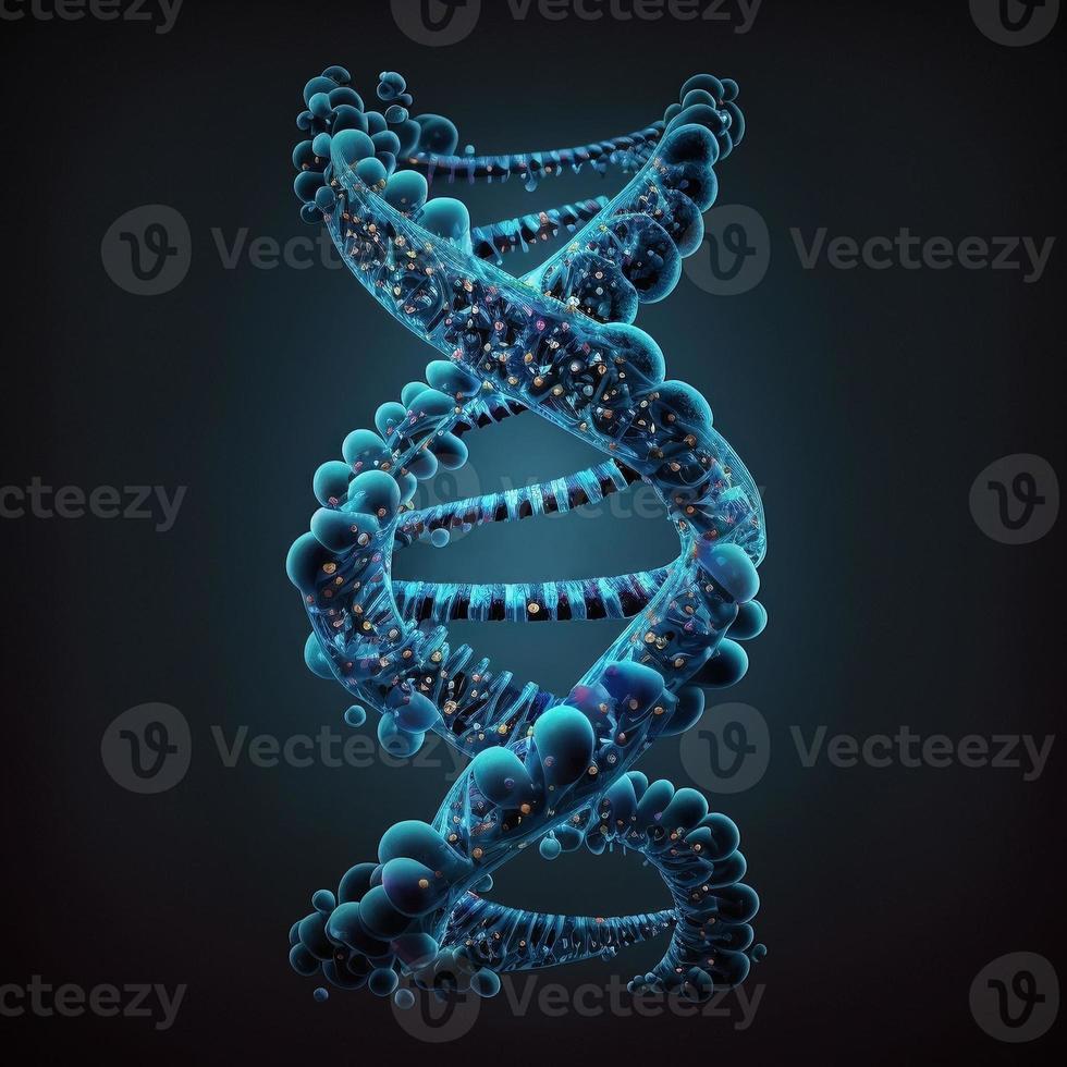 Blue DNA, created with generative AI photo