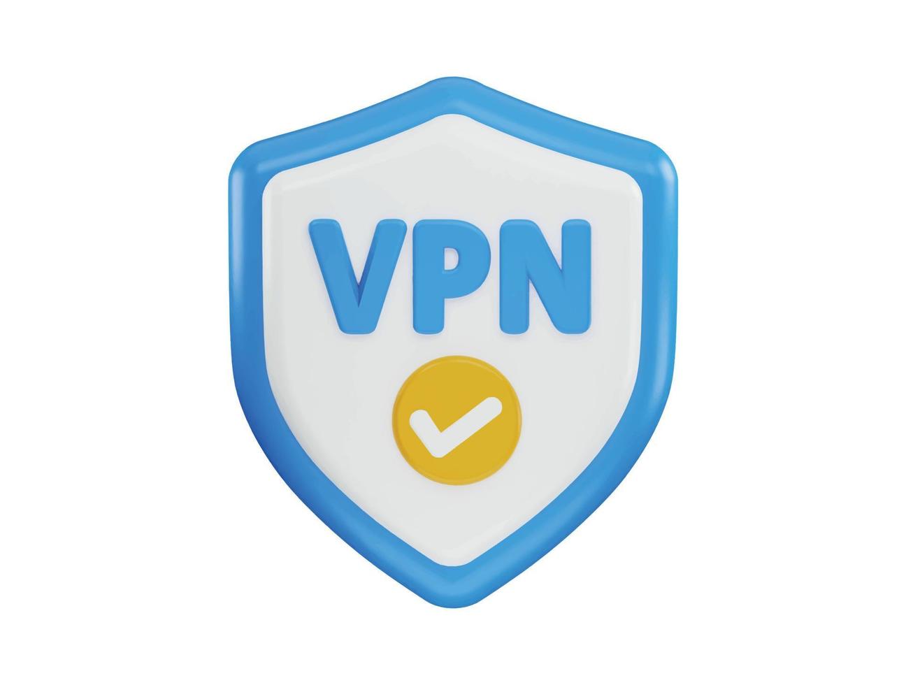 VPN icon 3d rendering vector illustration