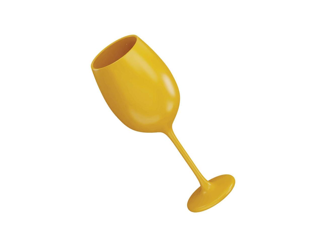 Drink glass icon 3d rendering vector illustration