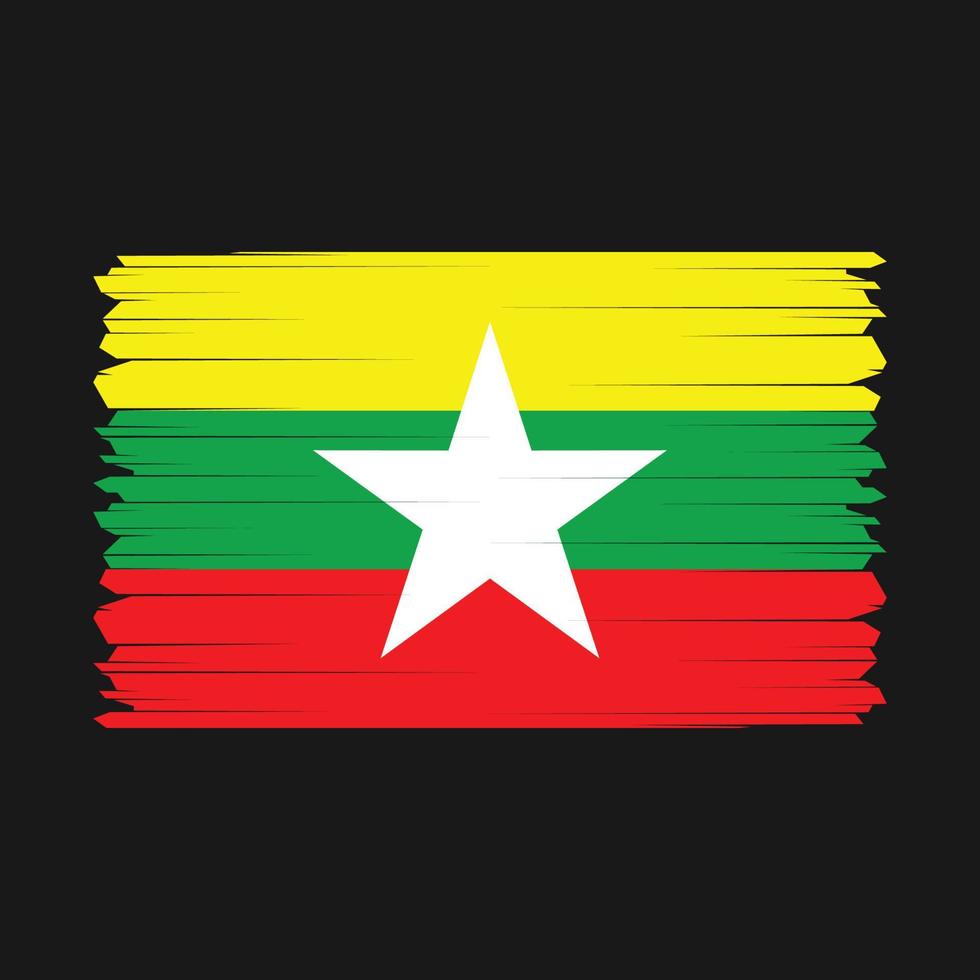 Myanmar Flag Vector Illustration