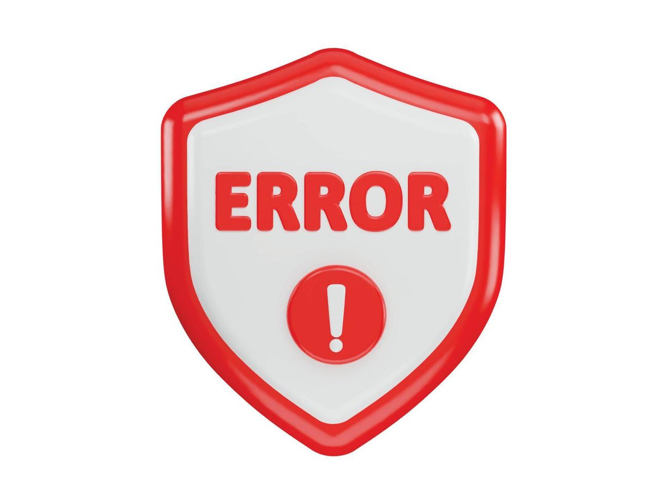 Error icon 3d rendering vector illustration