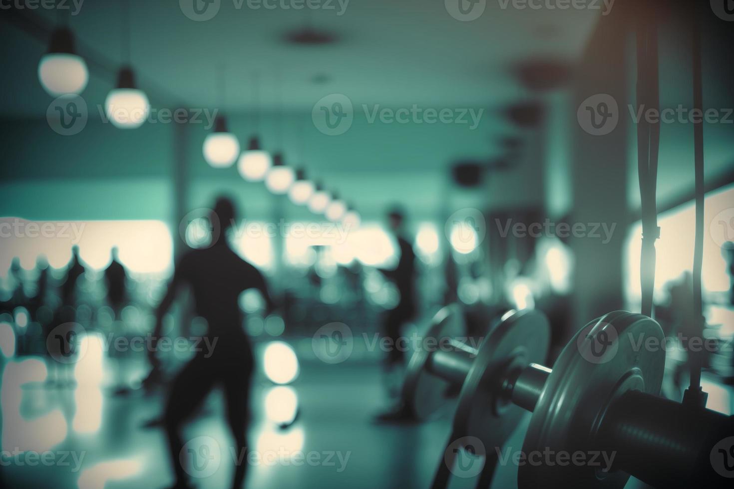 Blurred gym background, created with generative AI photo
