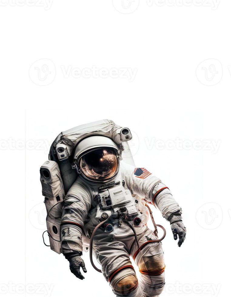 astronauta en blanco fondo, creado con generativo ai foto