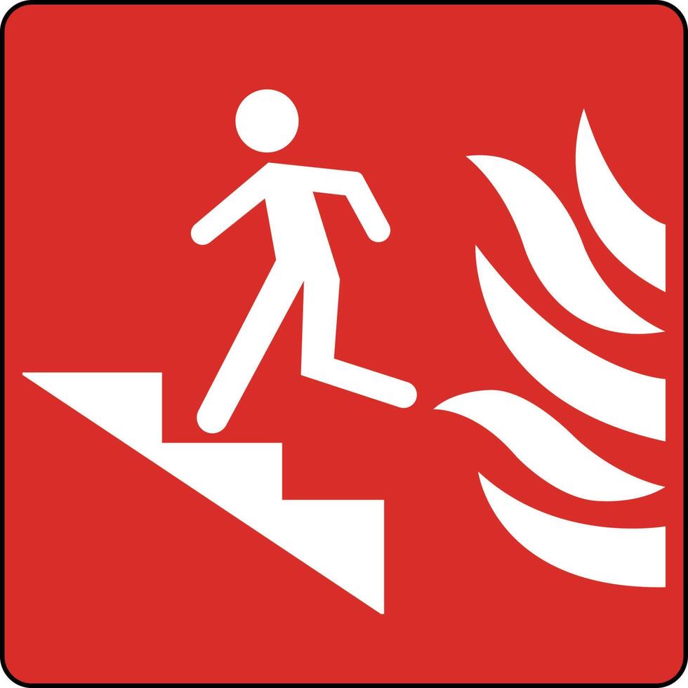 Use Stairs in Case of Fire Sign On White Background vector