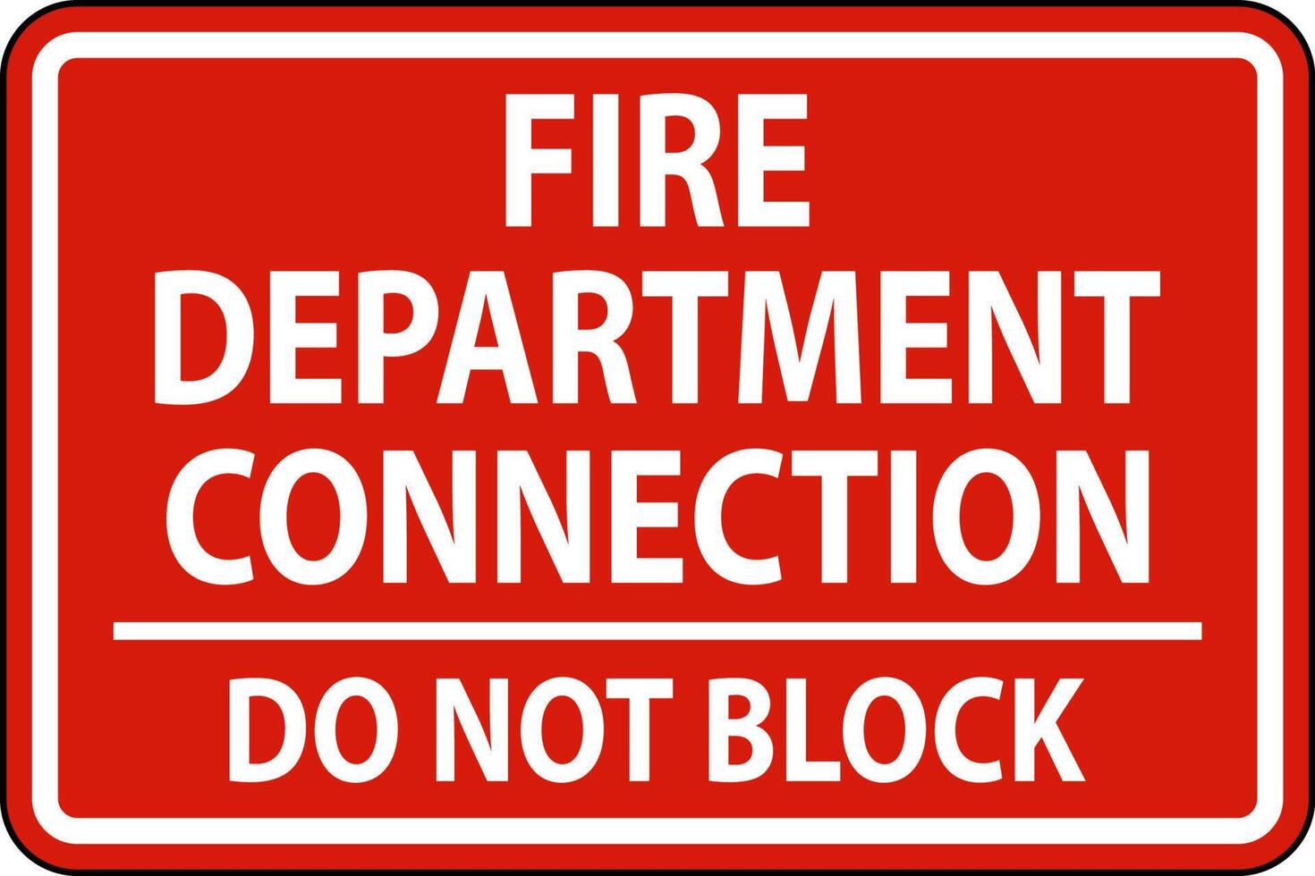 Fire Department Connection Sign On White Background vector