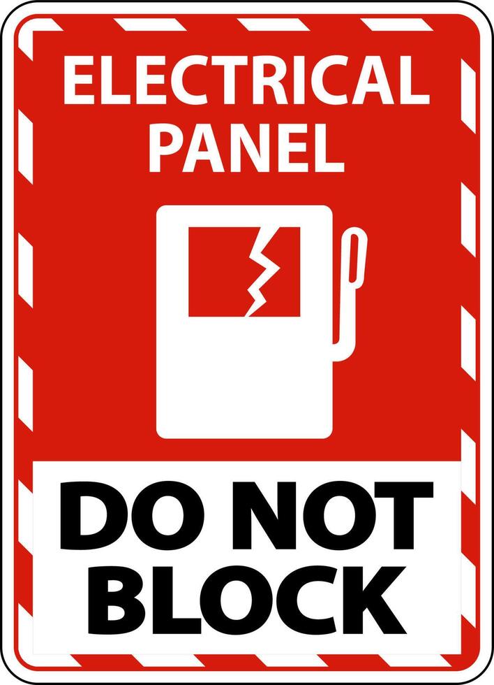 Electrical Panel Do Not Block Floor Label vector