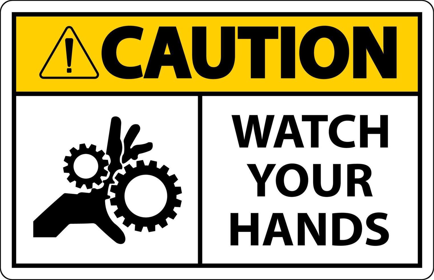 Caution Sign Watch Your Hands And Fingers vector