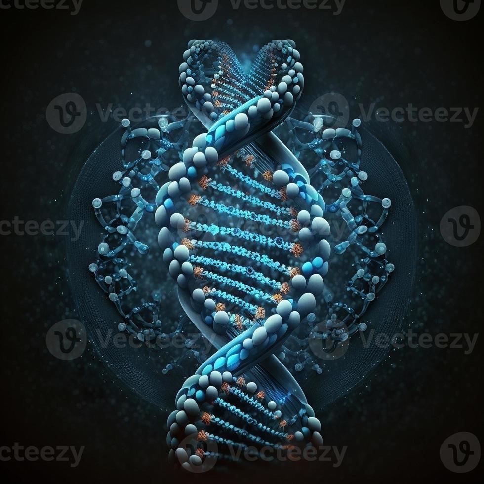 Blue DNA, created with generative AI photo