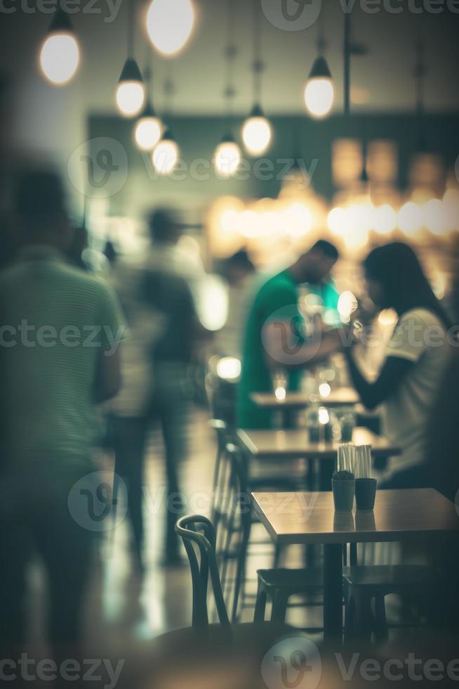 Blurred background image of coffee shop, created with generative AI photo