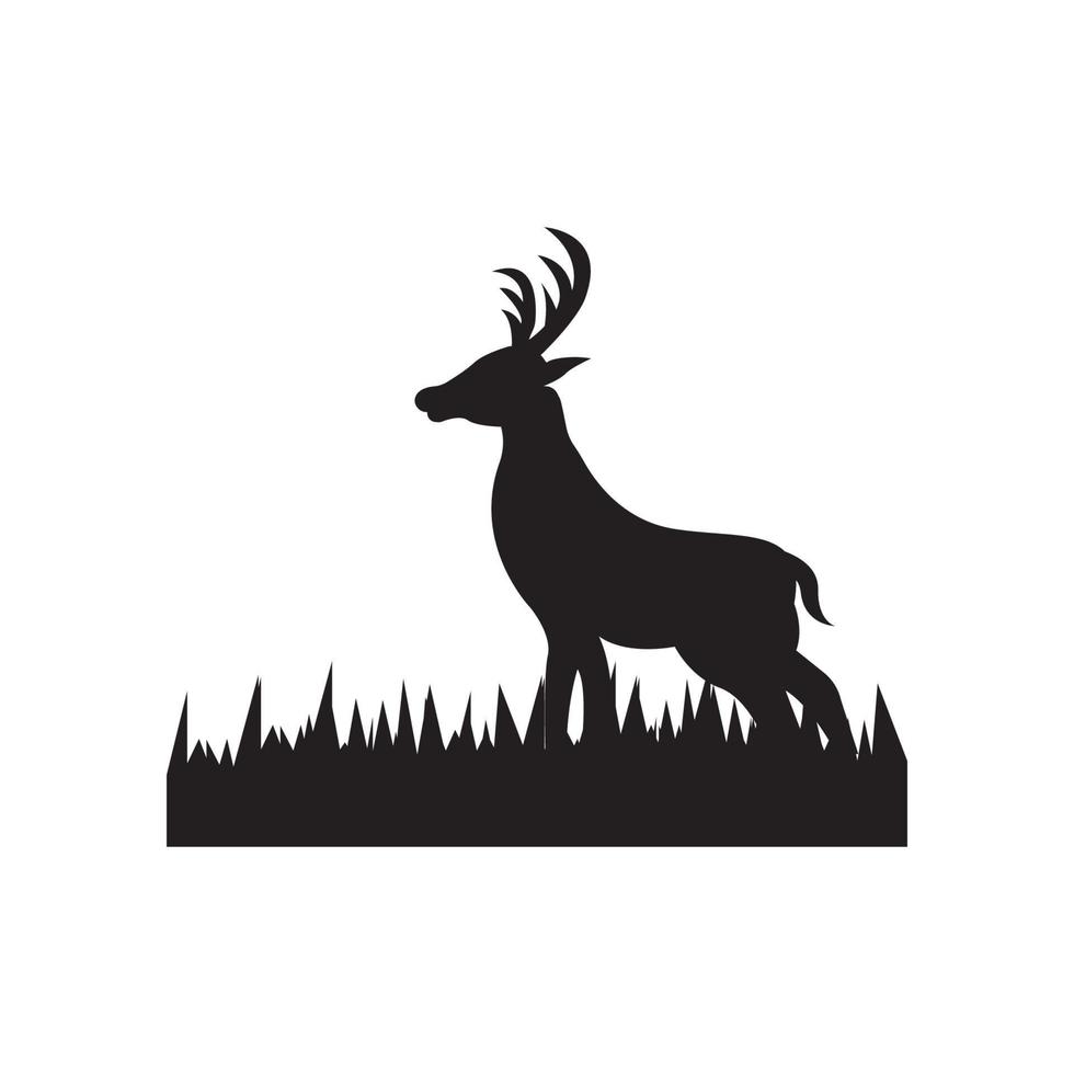 ciervo y cuernos sencillo icono, ilustración diseño modelo. vector