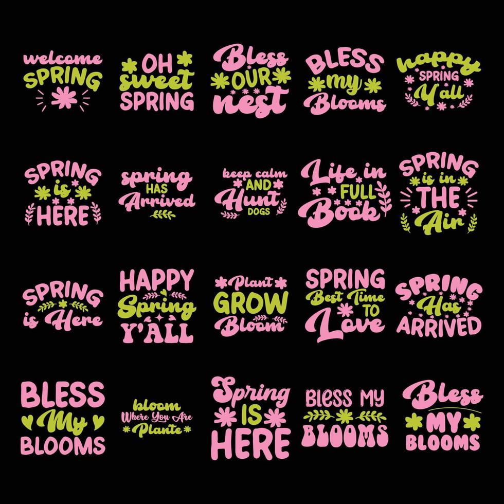 spring t shirt design bundle vector