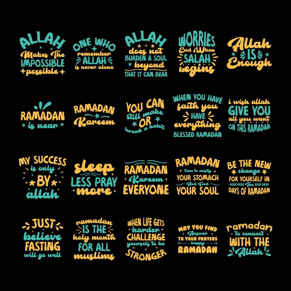 Ramadan t shirt  bundle vector