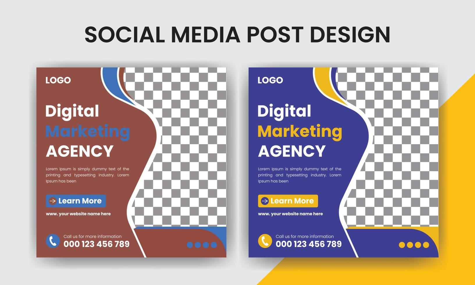 Creative digital marketing social media post design vector