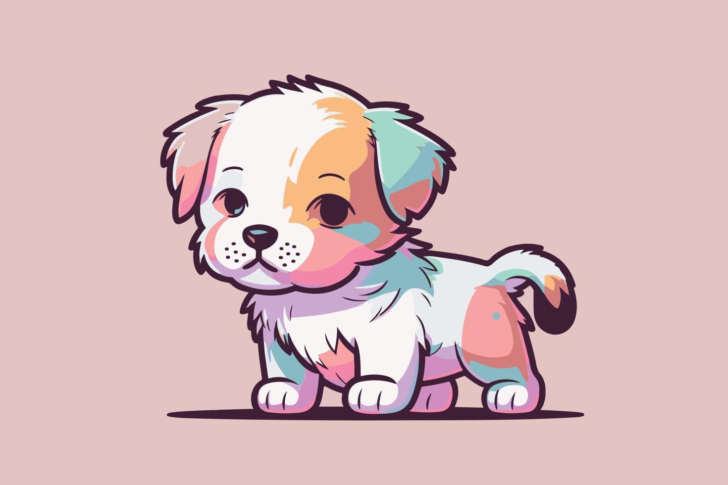 cute puppy illustration vector