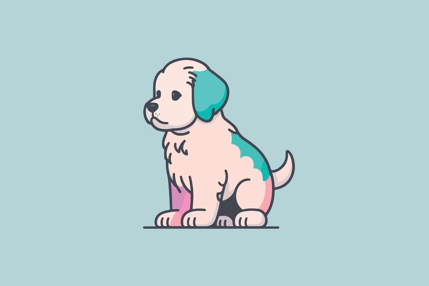 cute puppy illustration vector