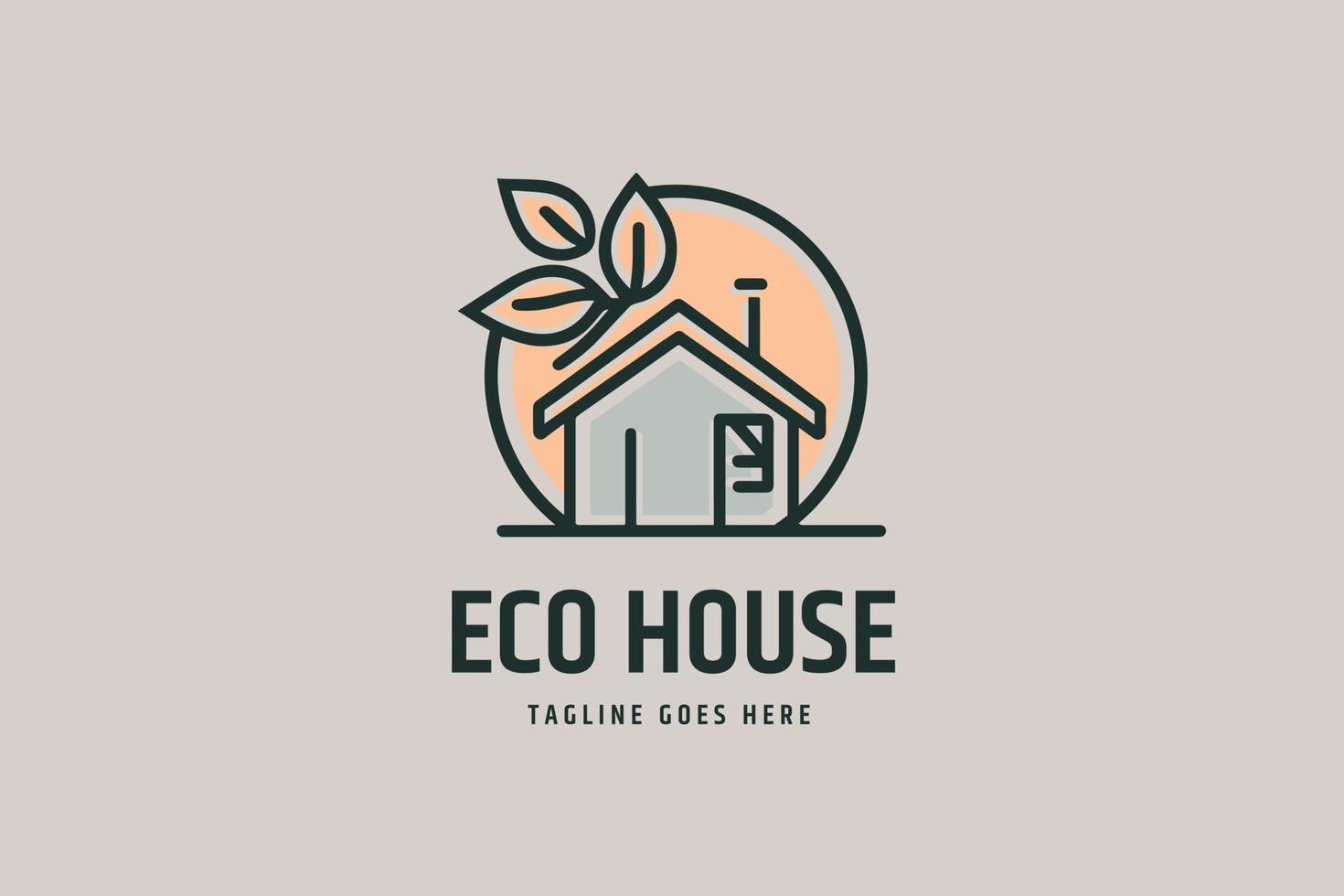 eco house logo, green energy vector