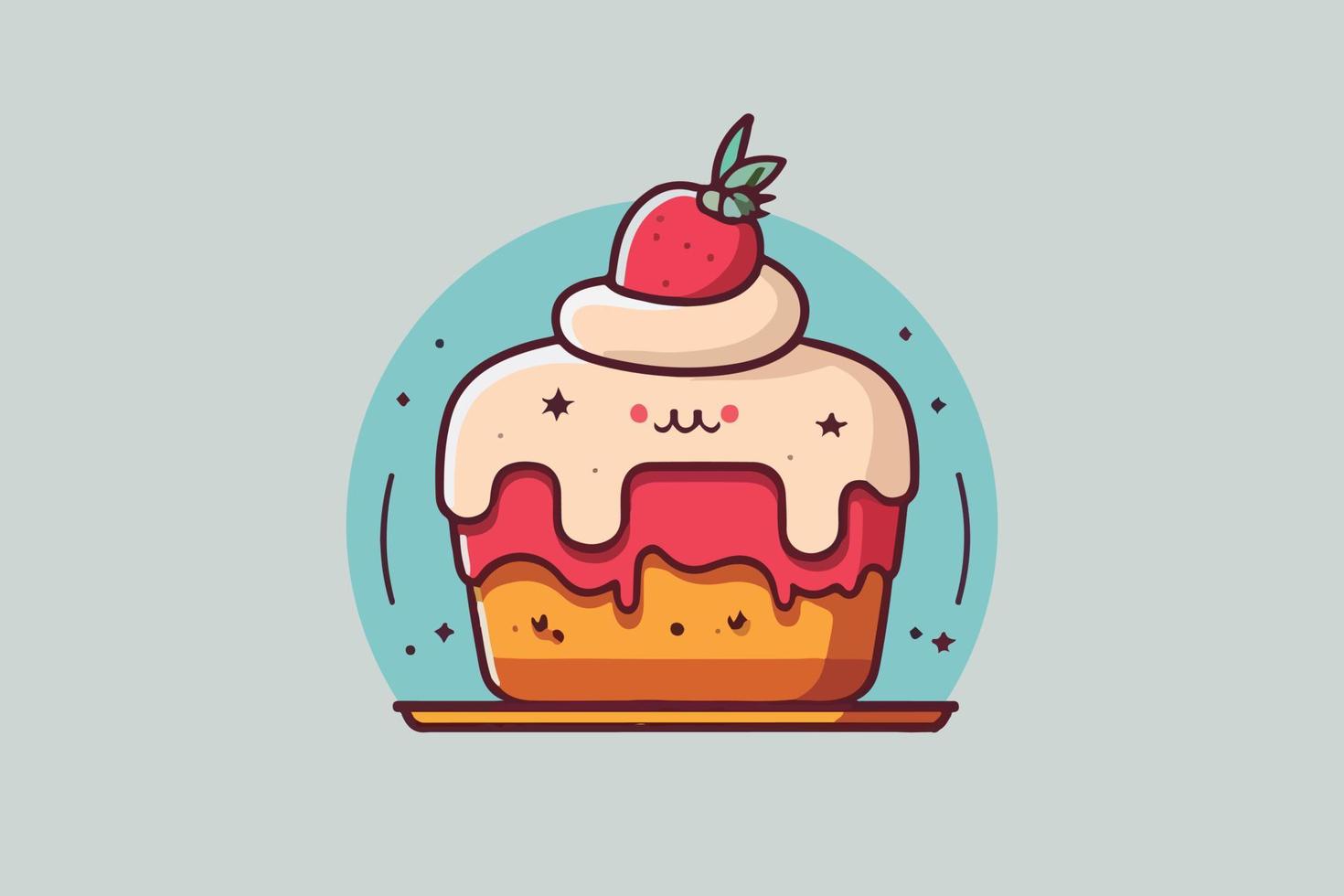 pastel logo, panadería marca, dulce postre vector