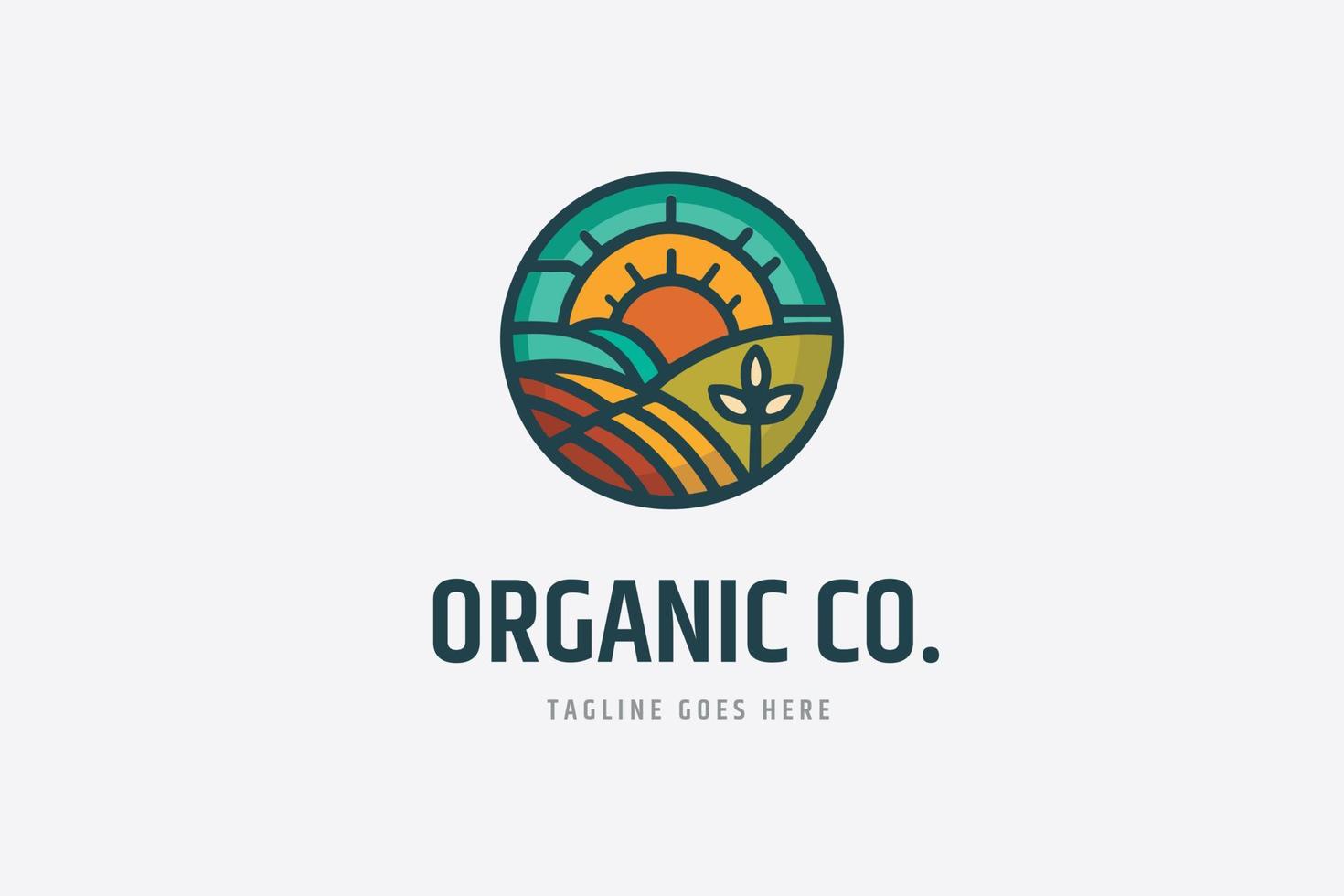 farm logo, organic food, modern brand vector