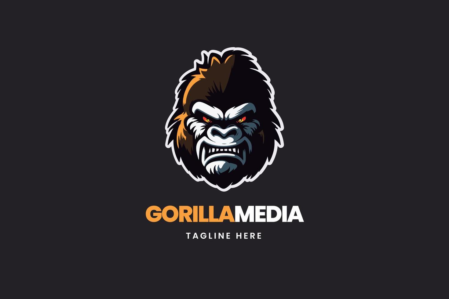 gorilla mascot logo, animal vector, gamer brand, strong business vector