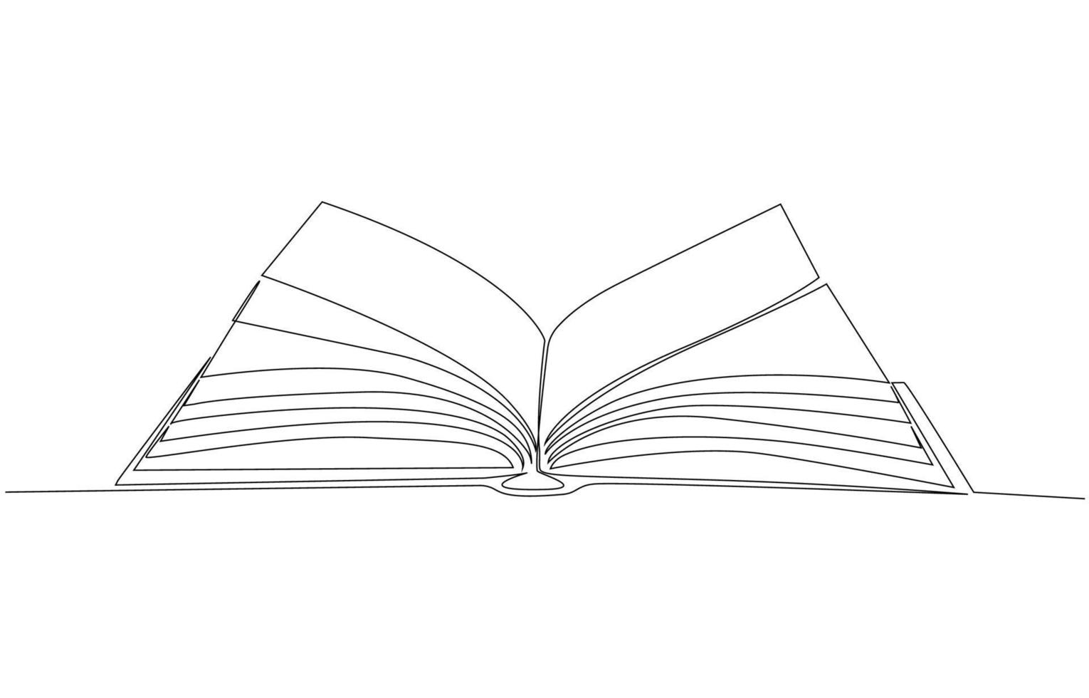 One line vector drawing of a book . Vector illustration