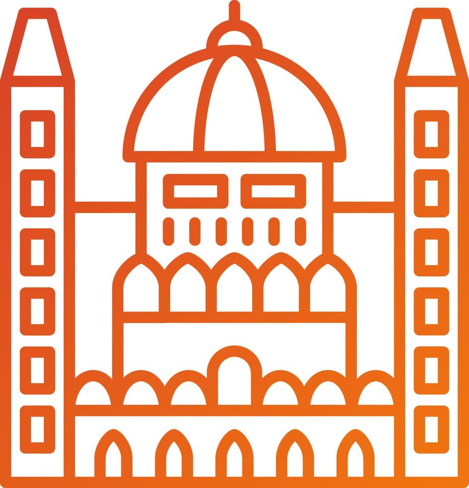 húngaro parlamento icono estilo vector