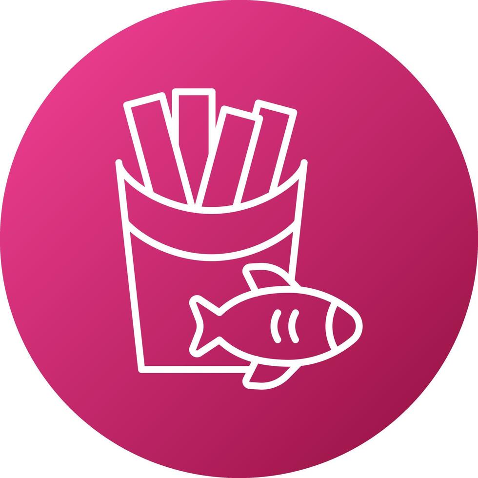 Fish And Chips Icon Style vector