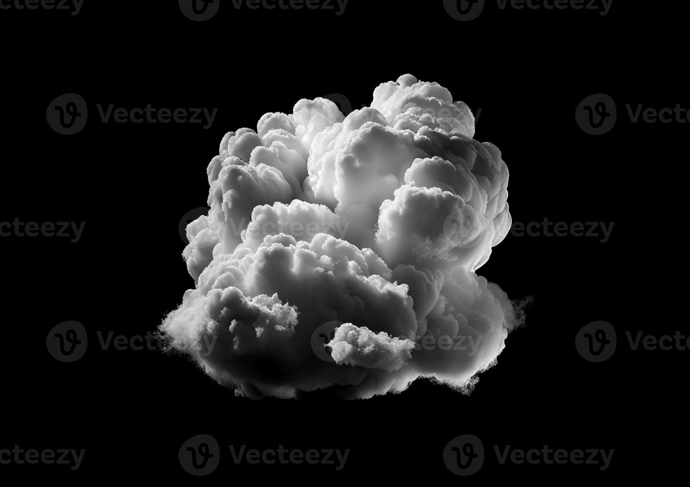 White cloud isolated on the white background, created with generative AI photo