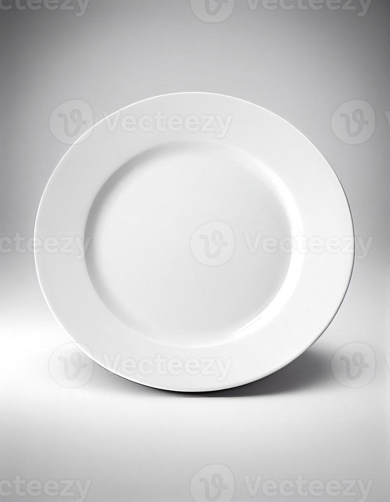 blanco plato en blanco fondo, creado con generativo ai foto