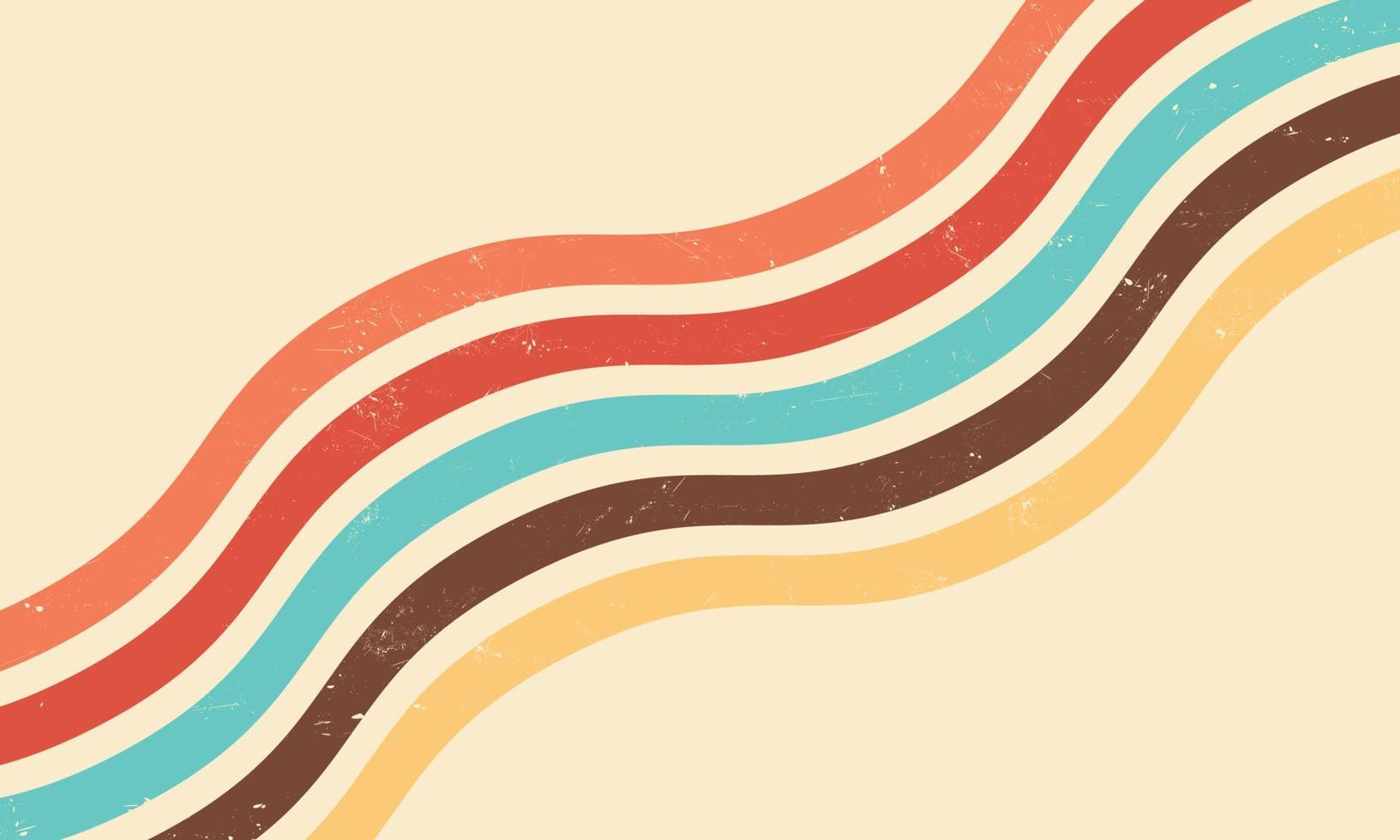 70s retro wavy lines vector background