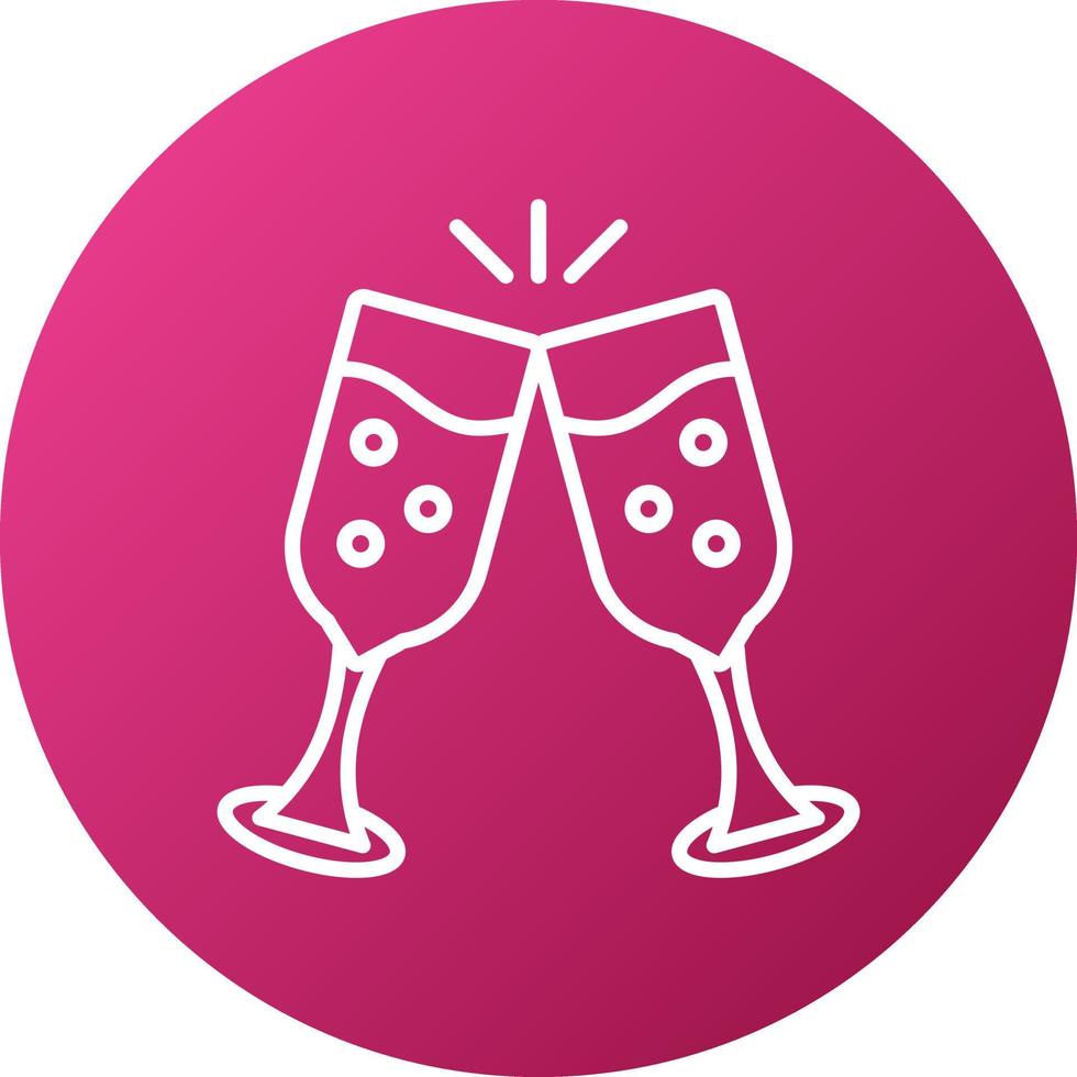 Champagne Glasses Icon Style vector