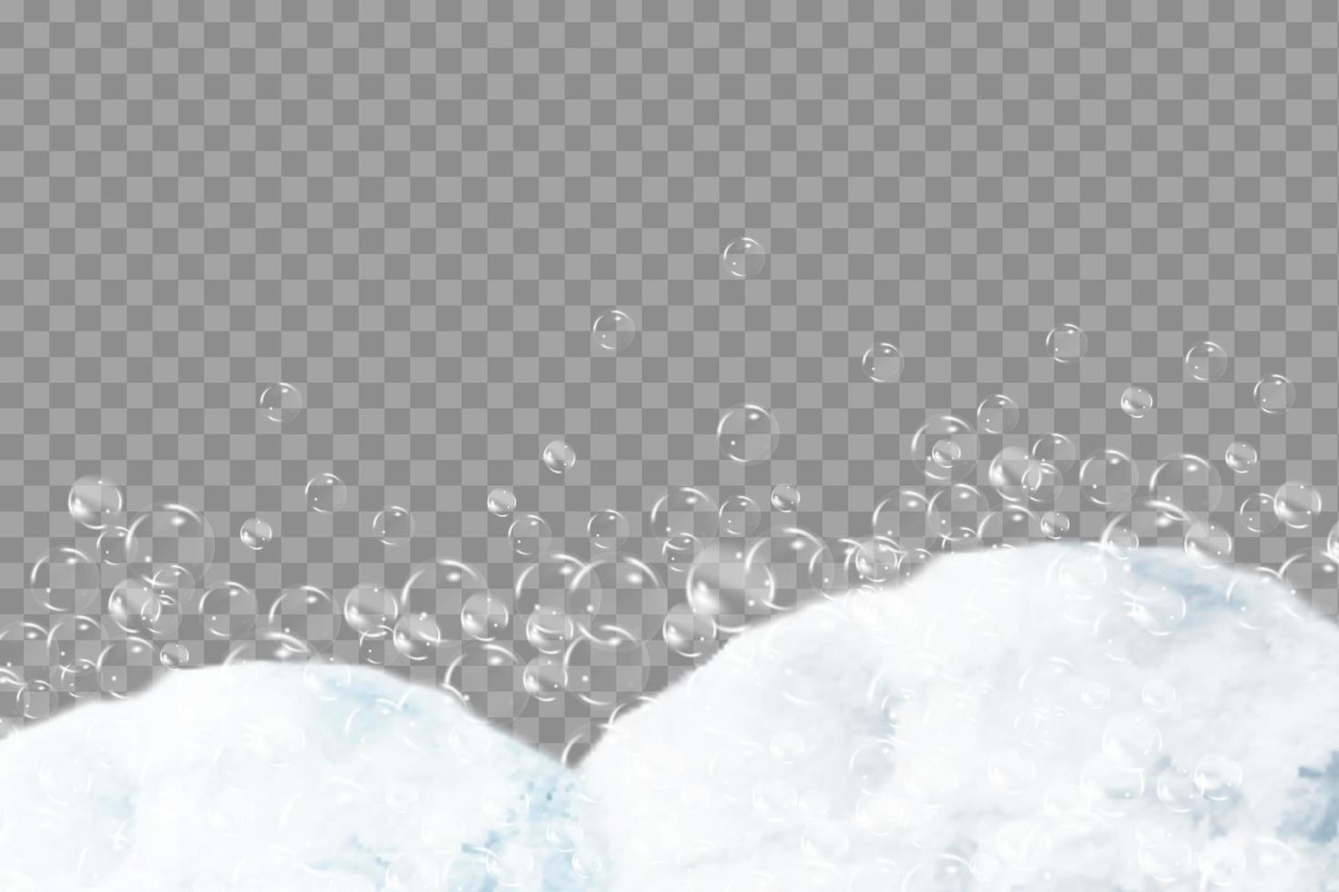 bañera espuma aislado en transparente antecedentes. champú burbujas textura.espumoso champú y bañera espuma vector ilustración.