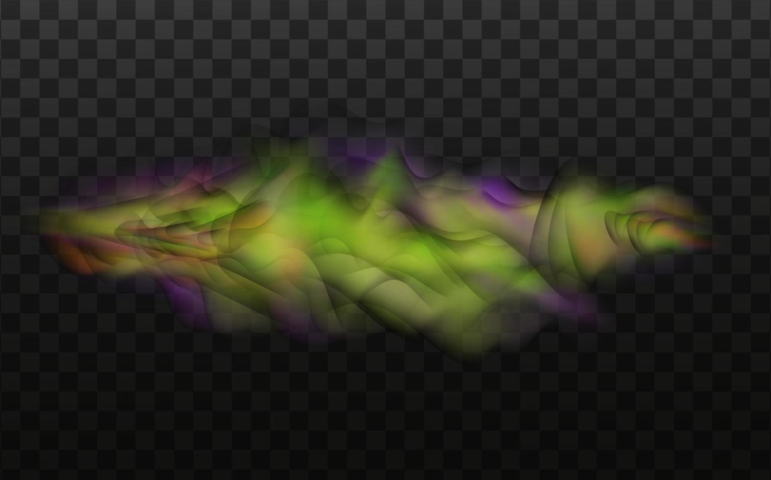 Green stink bad smell, smoke or poison gases,chemical toxic vapour.Vector realistic set of stench breath or sweat odor isolated on transparent checkered background. vector