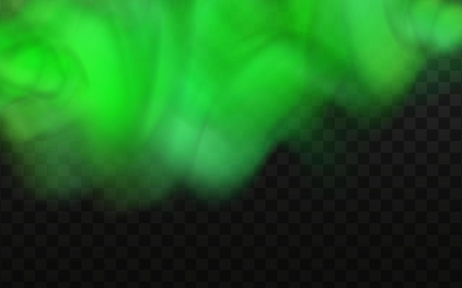Green stink bad smell, smoke or poison gases,chemical toxic vapour.Vector realistic set of stench breath or sweat odor isolated on transparent checkered background. vector