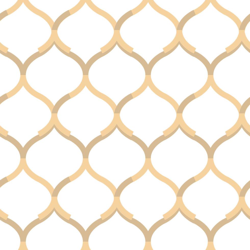 Abstract geometric gold pattern on a white background. Seamless linear illustrations in Arabic style. Stylish fractal texture. Vector drawing to fill the background, laser engraving and cutting.