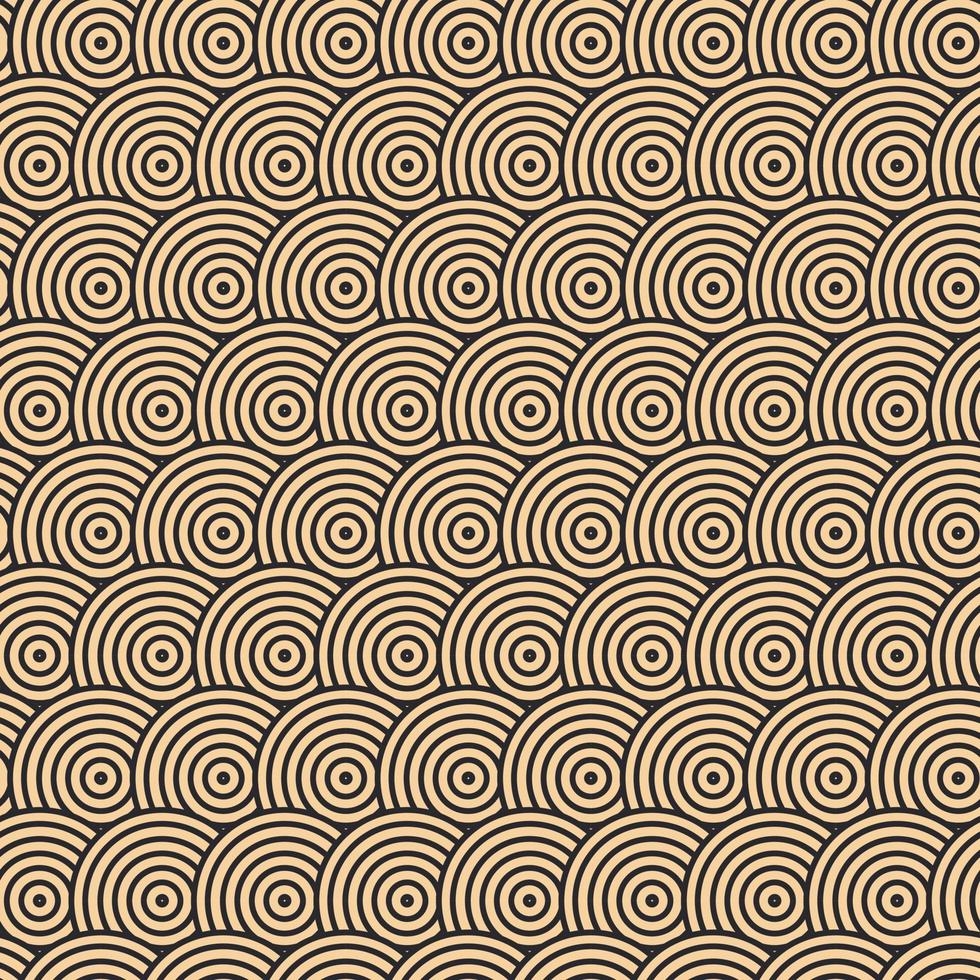 Modern vector pattern in Japanese style. Geometric black patterns on a gold background, circles in the sand. Modern illustrations for wallpapers, flyers, covers, banners, minimalistic ornaments