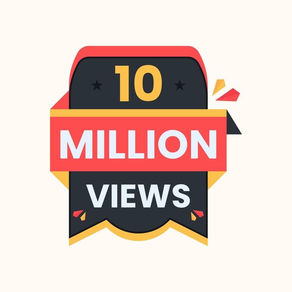 10 million views banner for thumbnail design vector
