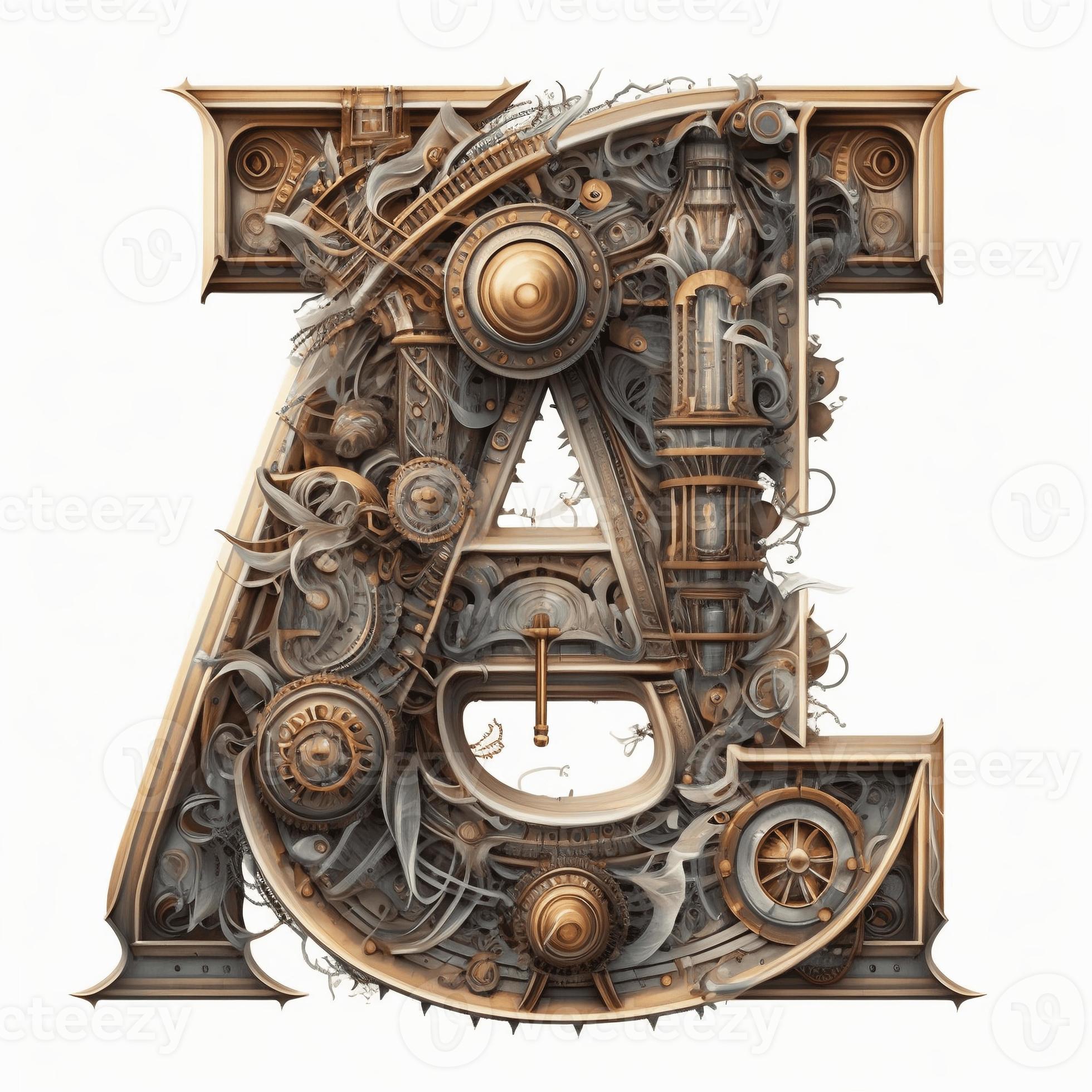 Machine parts letter A, created with generative AI 21644920 Stock Photo ...