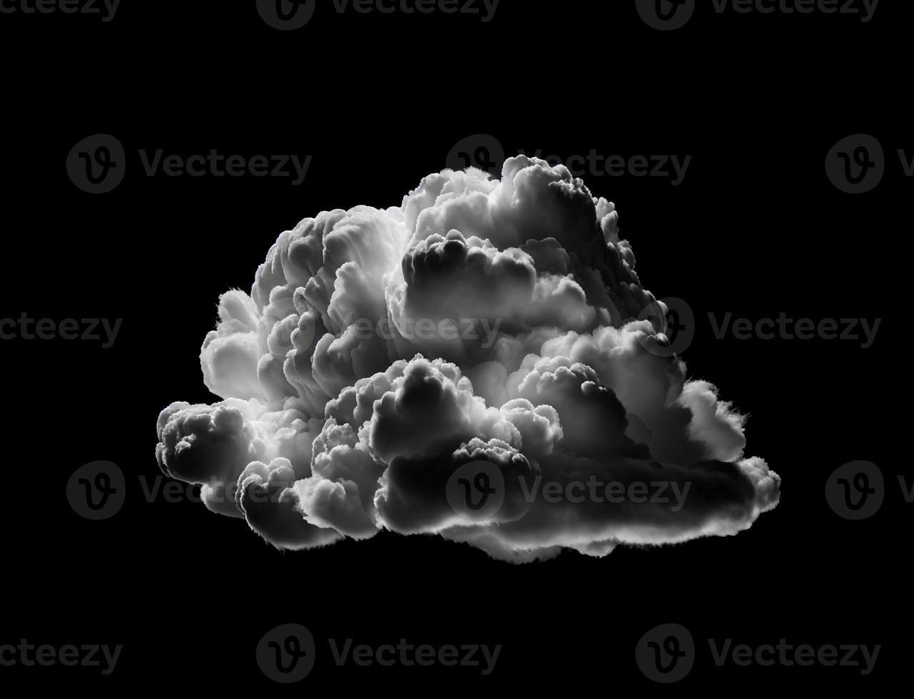 White cloud isolated on the white background, created with generative AI photo