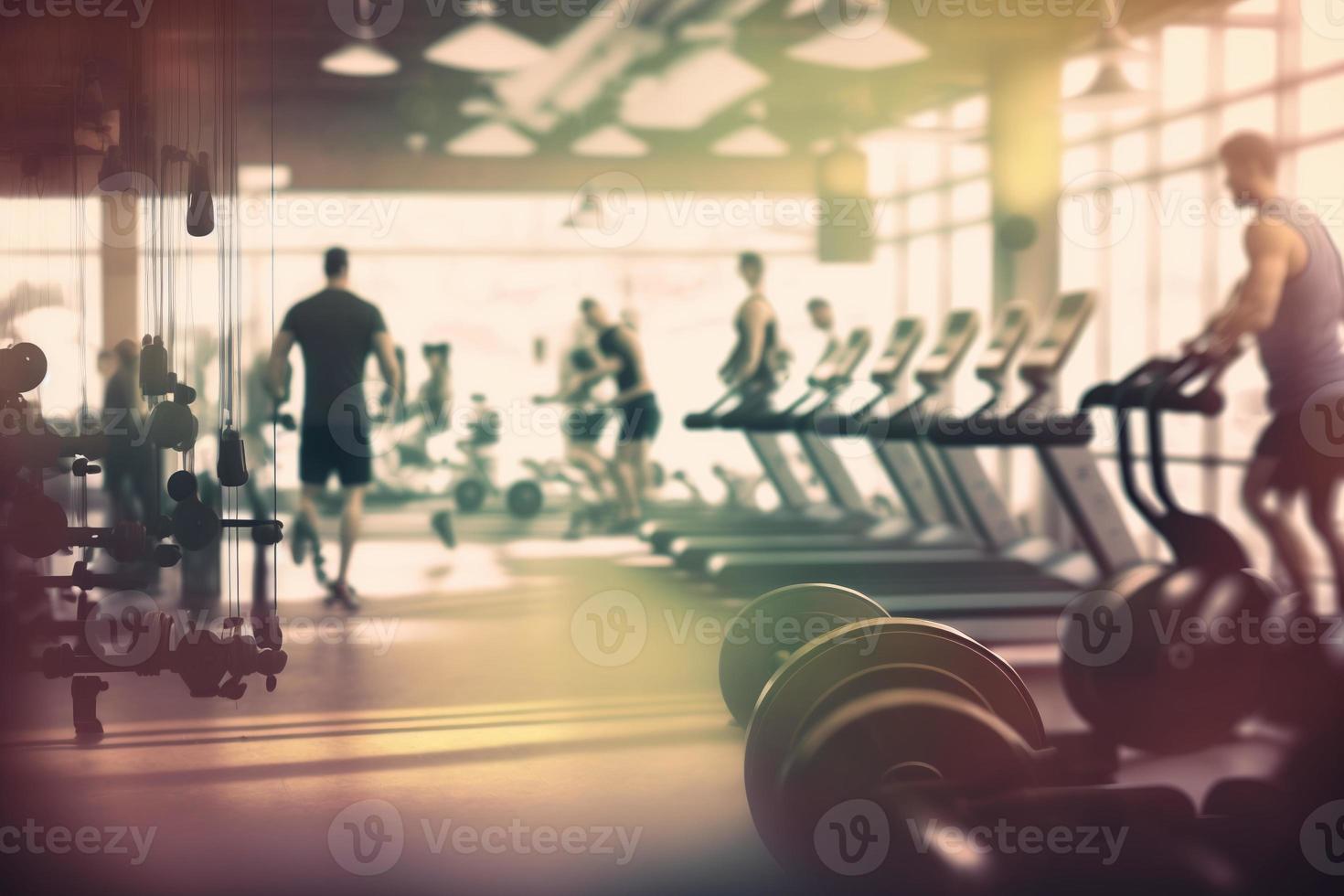 Blurred gym background, created with generative AI photo