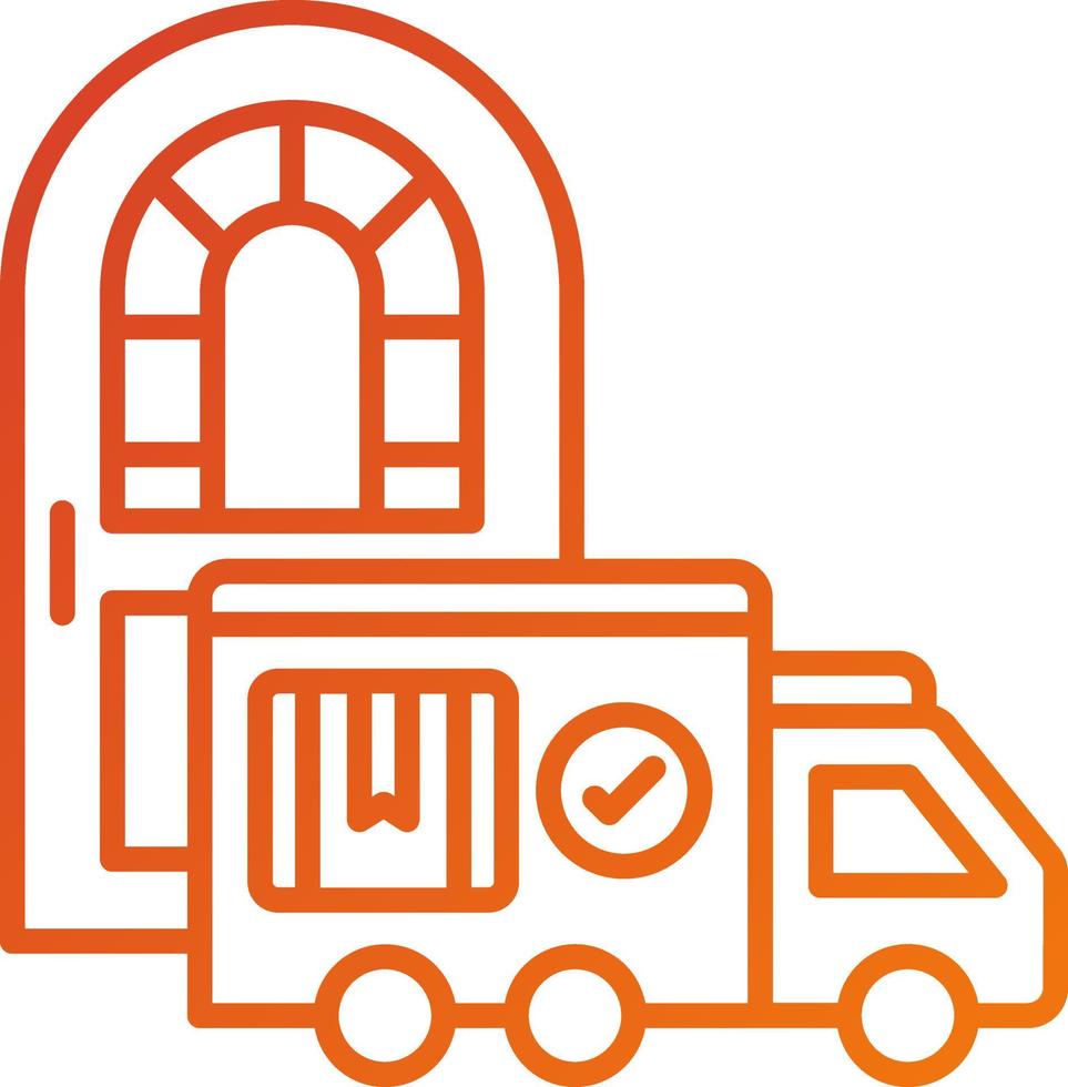 Delivery On Doorstep Icon Style vector