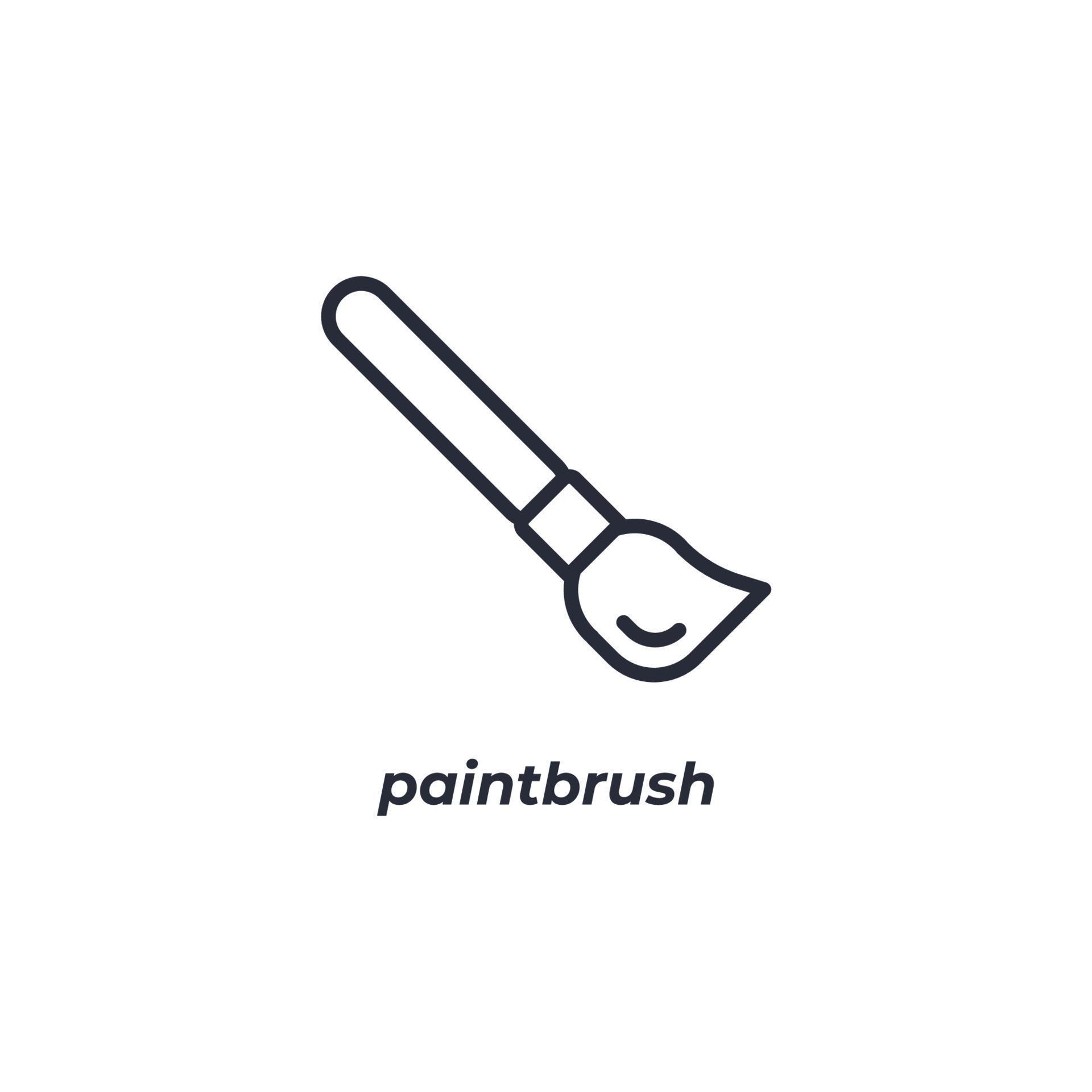 Vector sign paintbrush symbol is isolated on a white background. icon