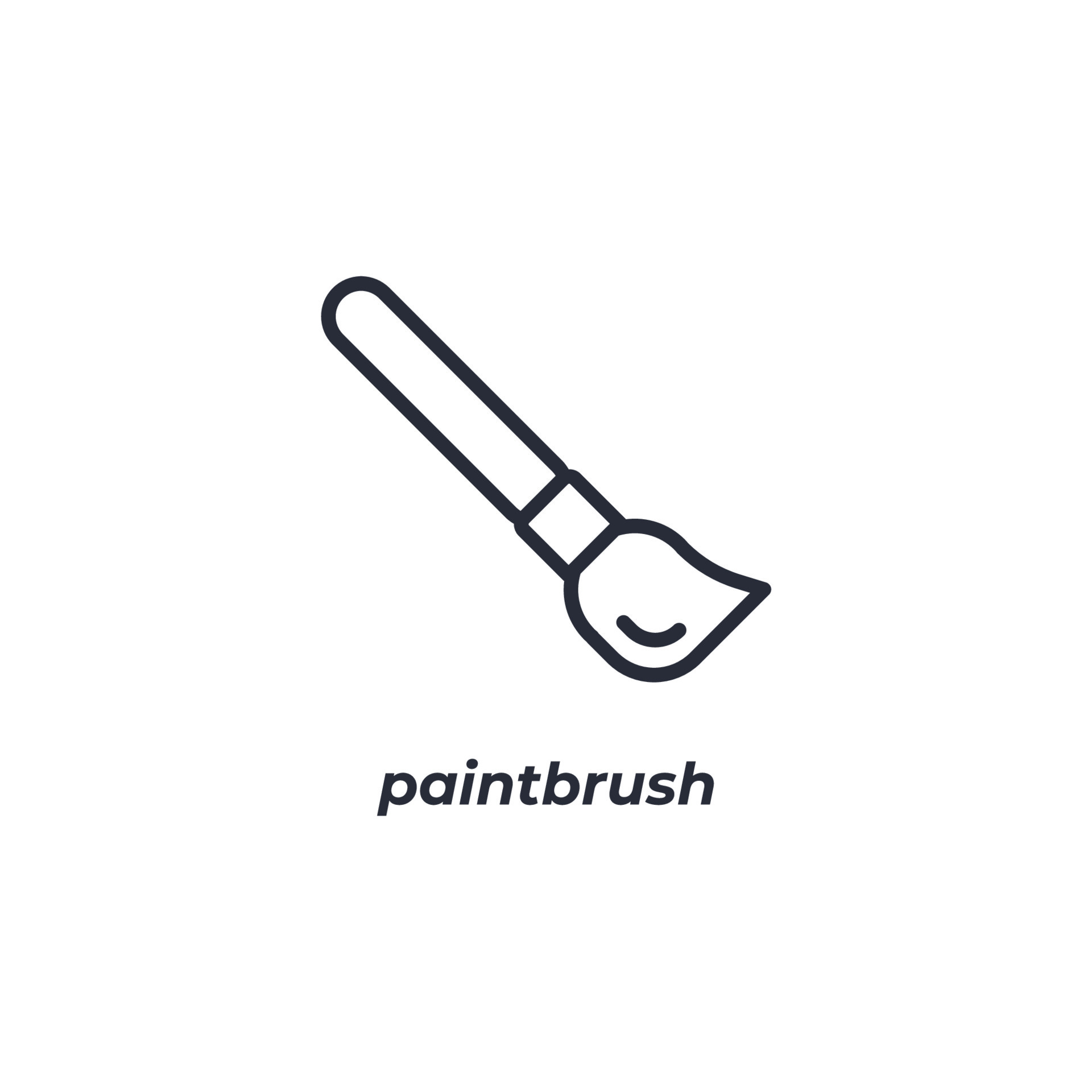 Vector sign paintbrush symbol is isolated on a white background. icon