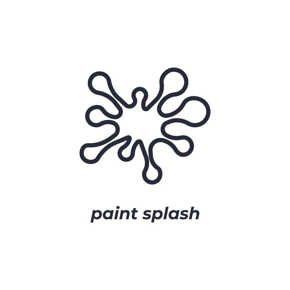 Vector sign paint splash symbol is isolated on a white background. icon color editable.