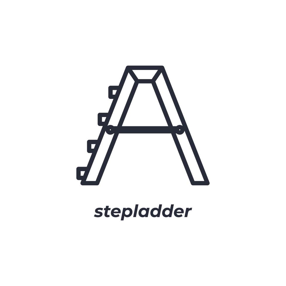 Vector sign stepladder symbol is isolated on a white background. icon color editable.