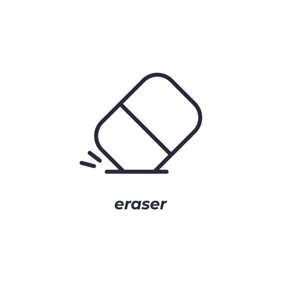 Vector sign eraser symbol is isolated on a white background. icon color editable.