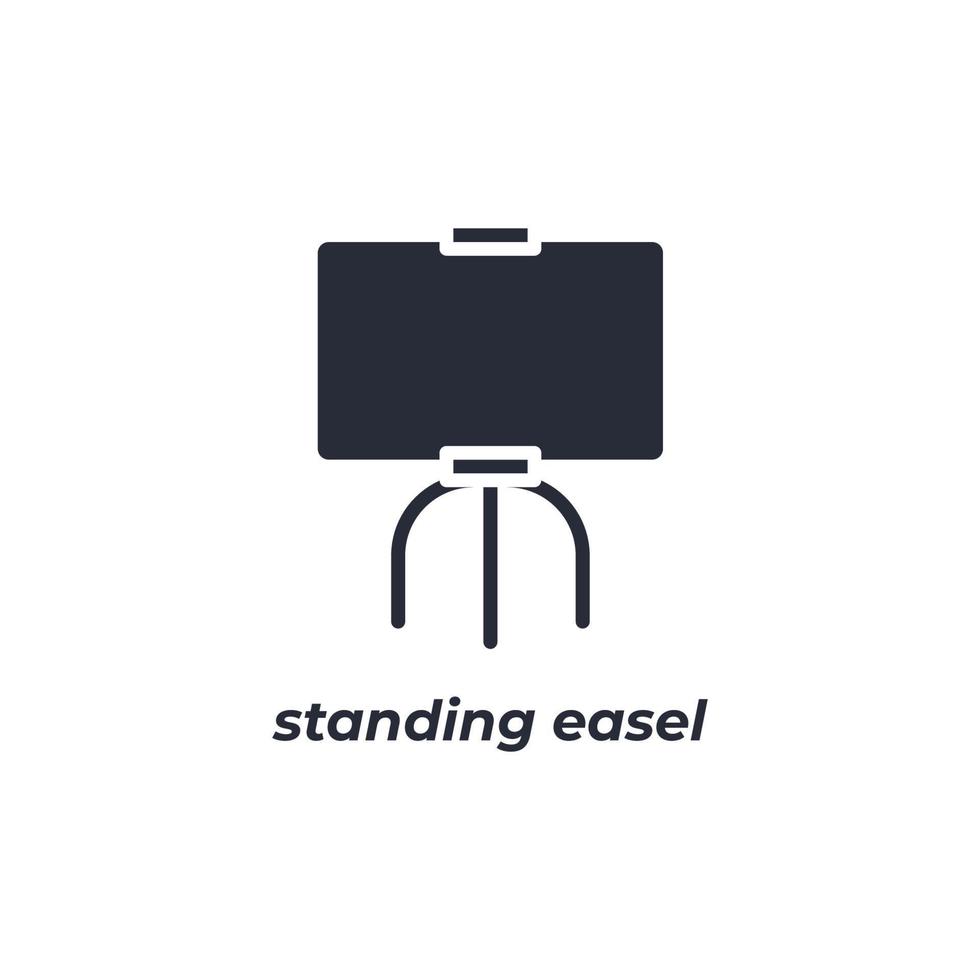 Vector sign standing easel symbol is isolated on a white background. icon color editable.