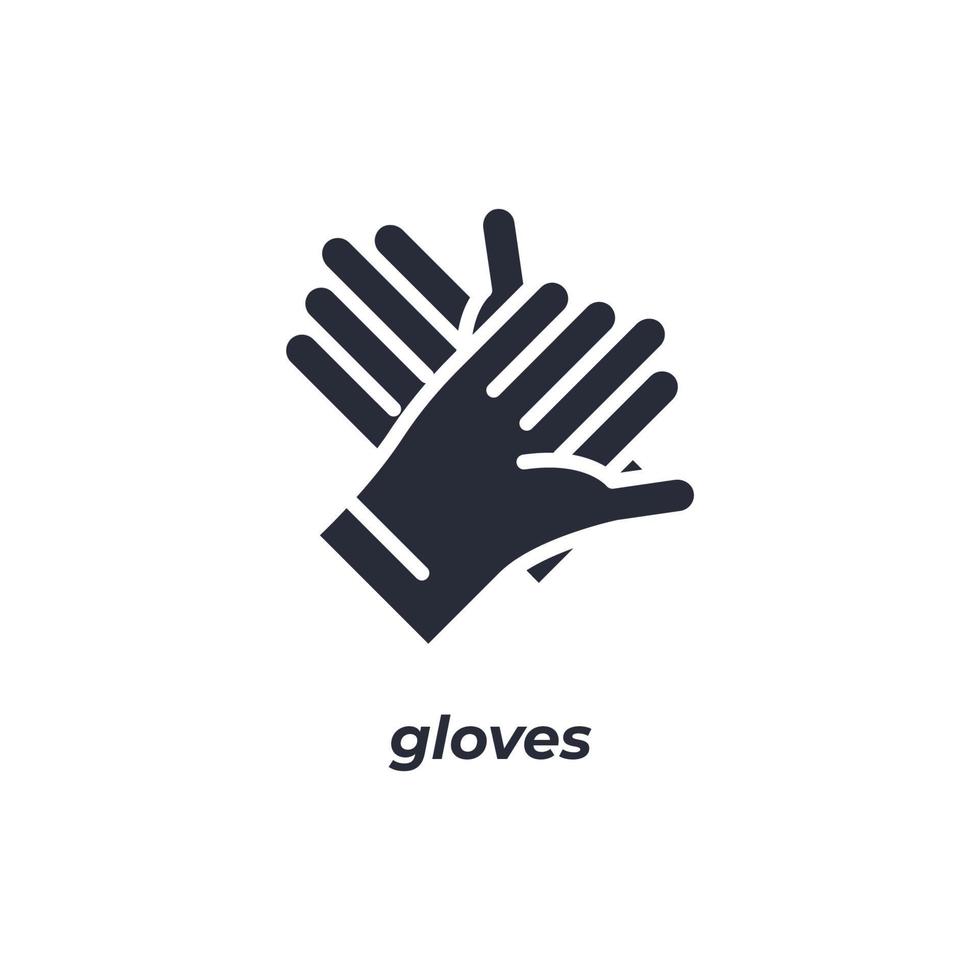 Vector sign gloves symbol is isolated on a white background. icon color editable.