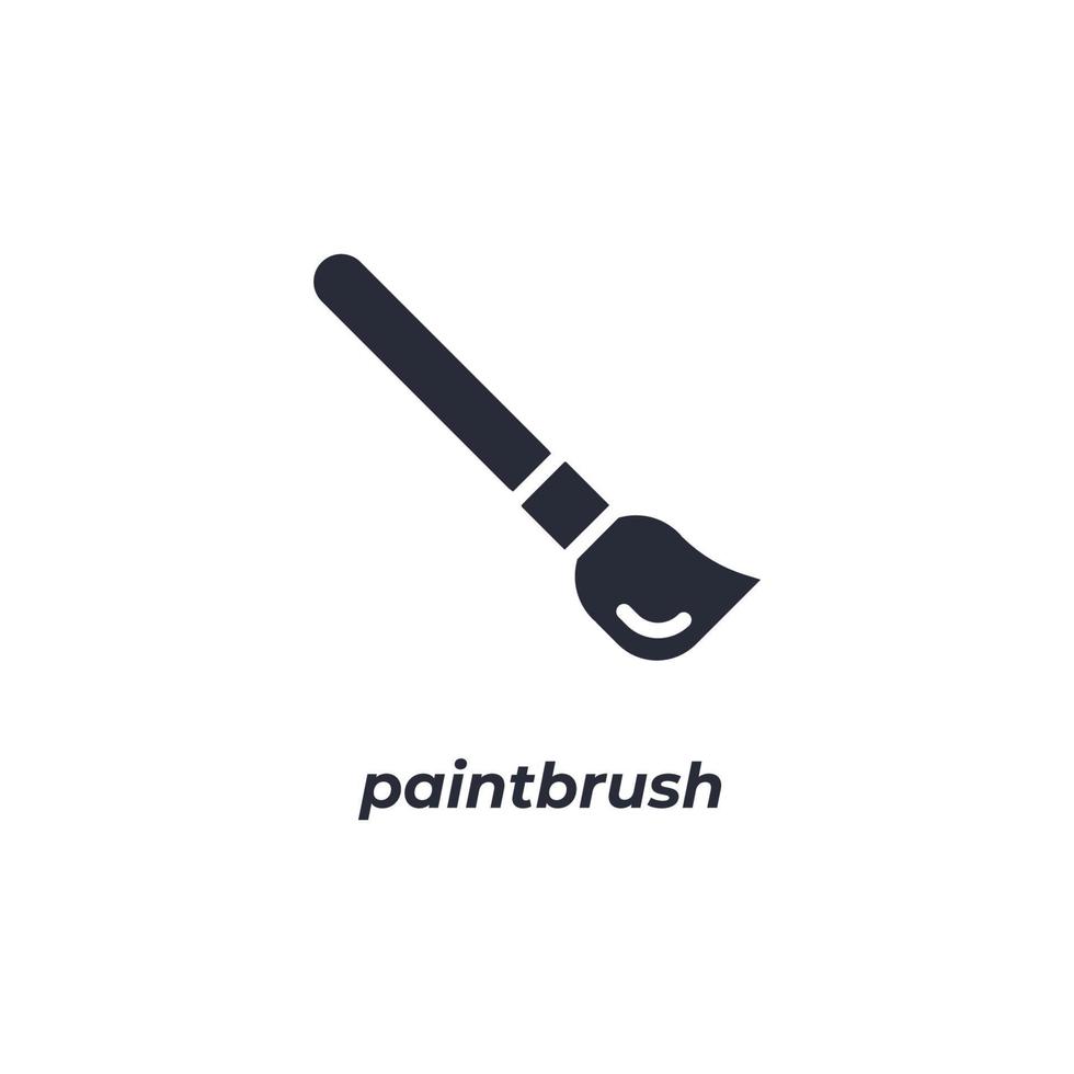 Vector sign paintbrush symbol is isolated on a white background. icon color editable.